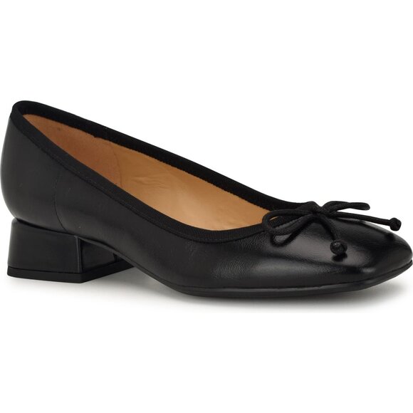 (NEW) Nine West - Saruh Black Low Block-Heel Pumps (size 9) - Picture 1 of 6